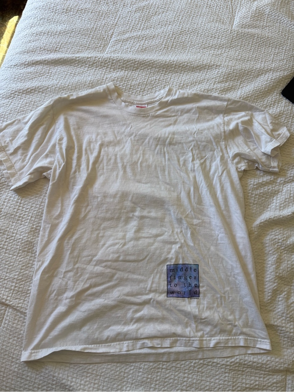 Supreme White Graphic Patch Short Sleeve Tee